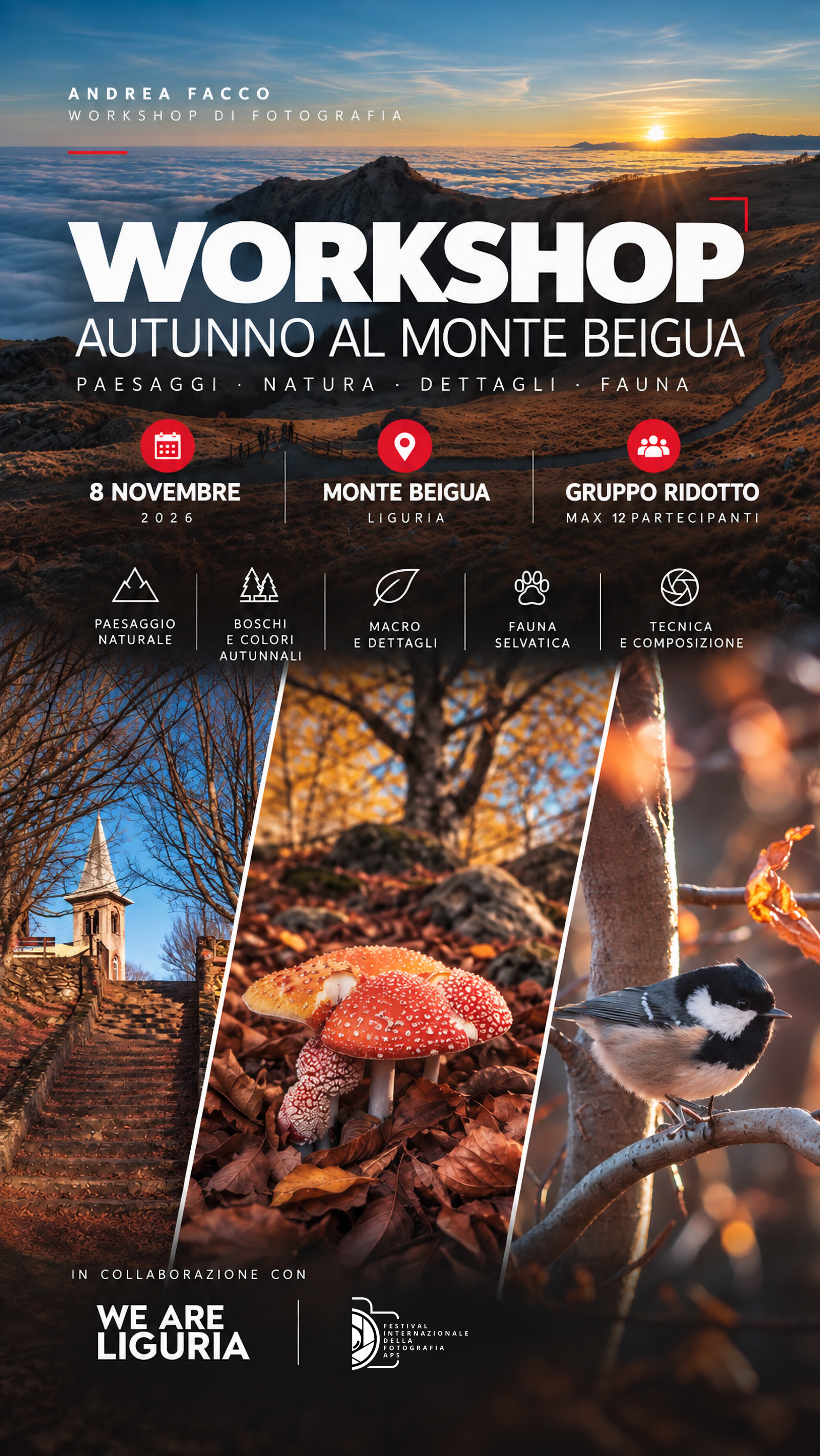 Locandina del Workshop autunno al Monte Beigua dell’8 novembre 2026